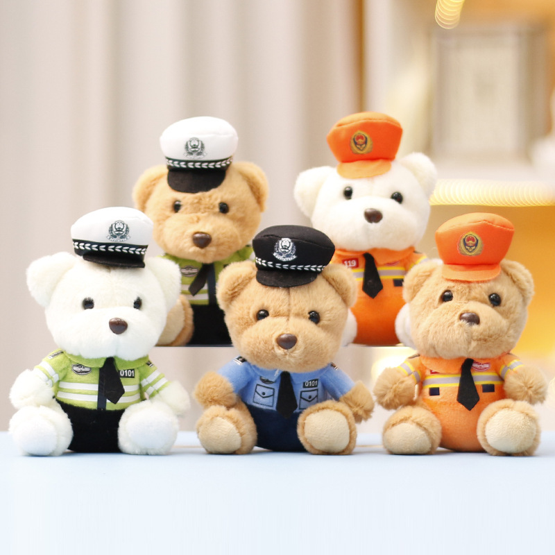 Traffic Police Bear Plush Toy Police Bear Doll Cute Doll Bag Ornament Doll Keychain Pendant Wholesale Traffic Police Bear Plush Toy Police Bear Doll Cute Doll Bag Ornament Doll Keychain Pendant Wholesale
