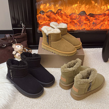 2025冬季儿童鞋加绒加厚保暖雪地靴户外女童厚底棉靴男童软底棉鞋