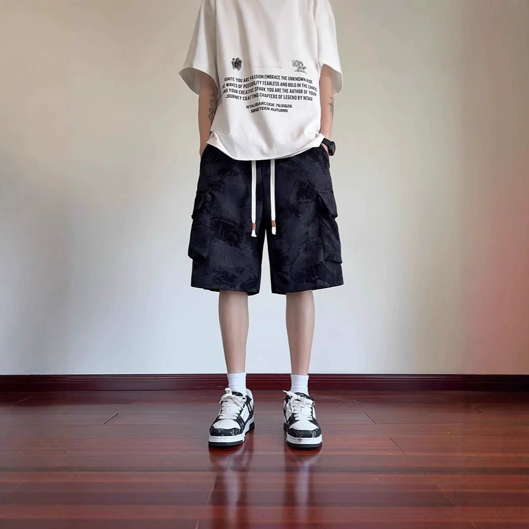 Новый китайский стиль, окрашенный чернилами, шорты, мужской летний новый повседневный свободный пенни прилив