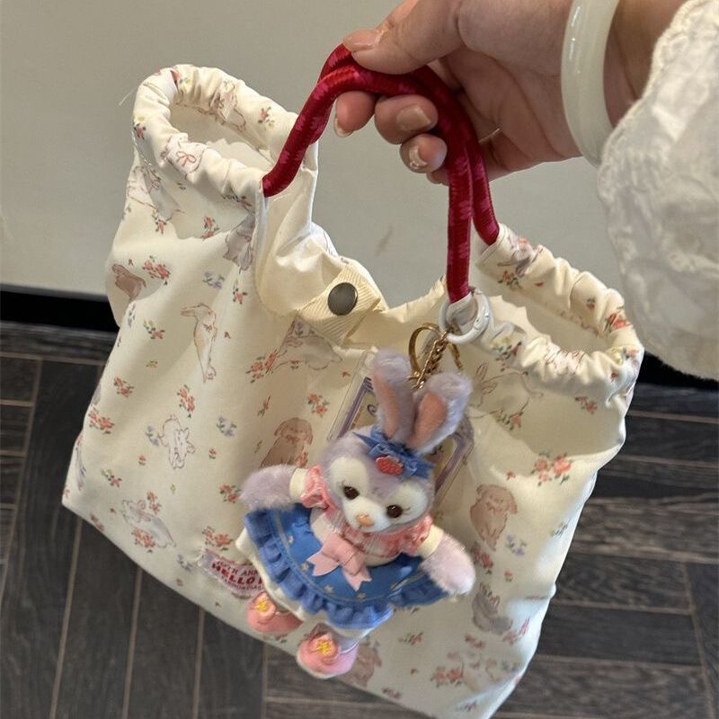 新しいかわいい花柄ショルダーキャンバスバッグ学生女性のショルダーバッグ大容量ハンドバッグトート通勤バッグトレンディ|undefined