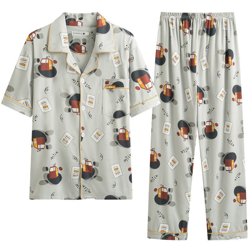Pijamas de verano de los hombres pantalones de manga corta de algodón Delgado de los hombres de verano casual más el tamaño de media manga homewear traje
