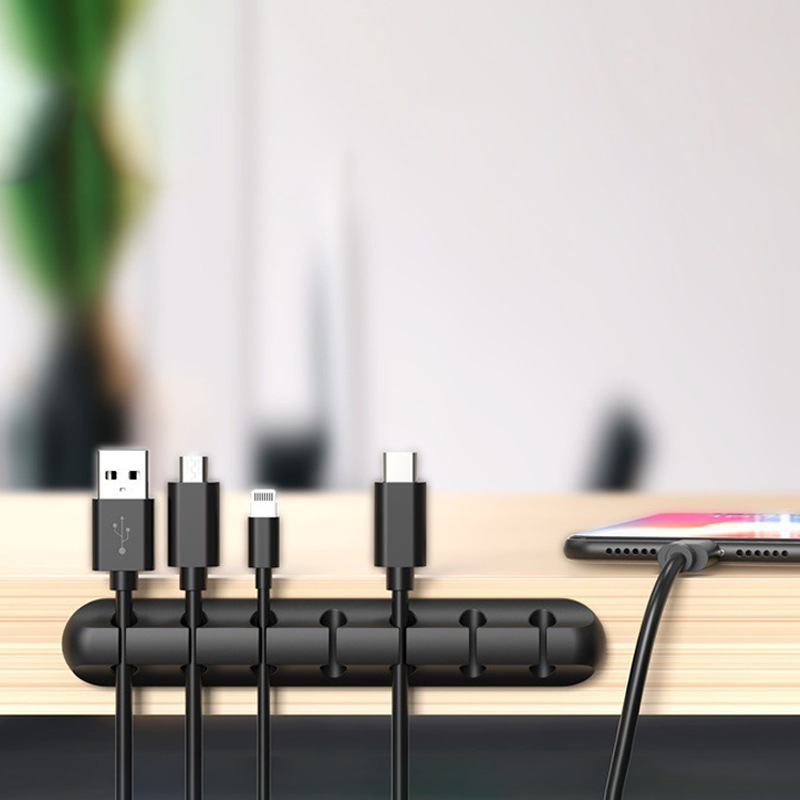 桌面充电数据线理线器 创意手机线网线收纳固线器 车载线夹束线夹
