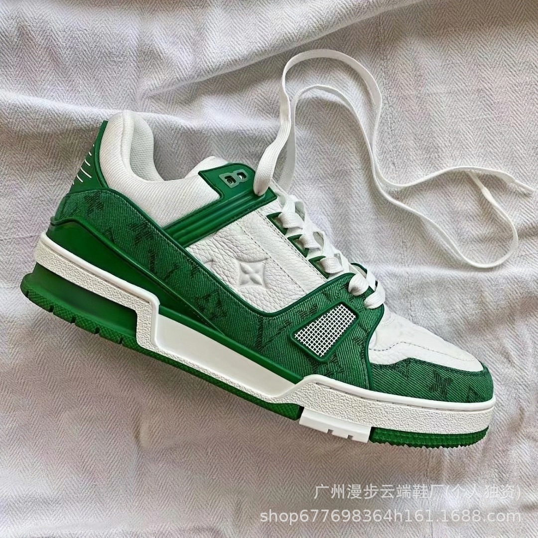 Pure Source Guangzhou Top Trainer, zapatos de skate para parejas, paquete completo de zapatos casuales de cuero para hombres y mujeres.