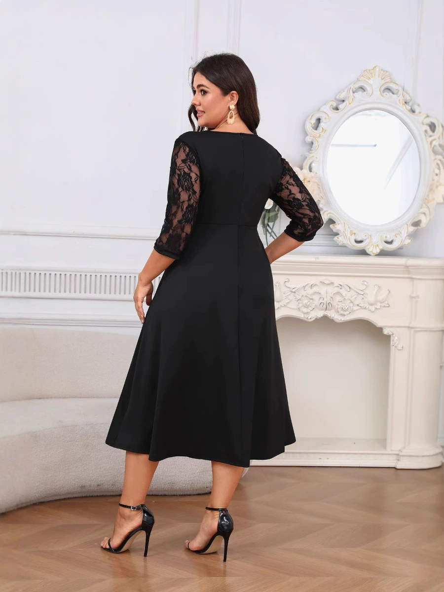 Lace dress with sleeves, ebay, plus size
