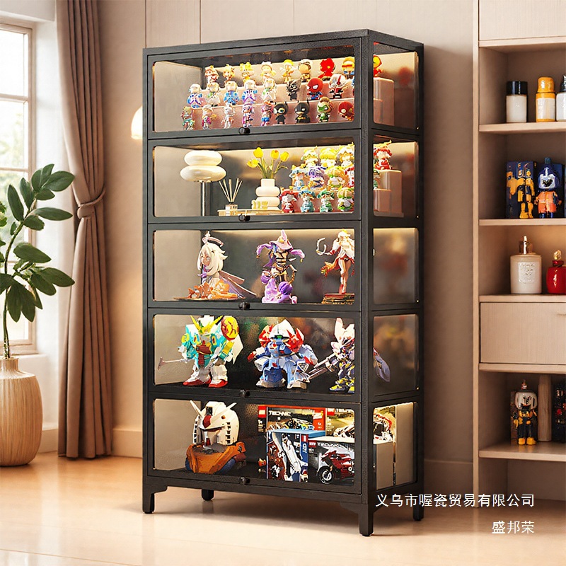 Hand-Made Display Cabinet Blind Box Building Block Millet Storage Cabinet Pain Cabinet Dust-Proof Iron Glass Cabinet Bookcase Home Display Cabinet