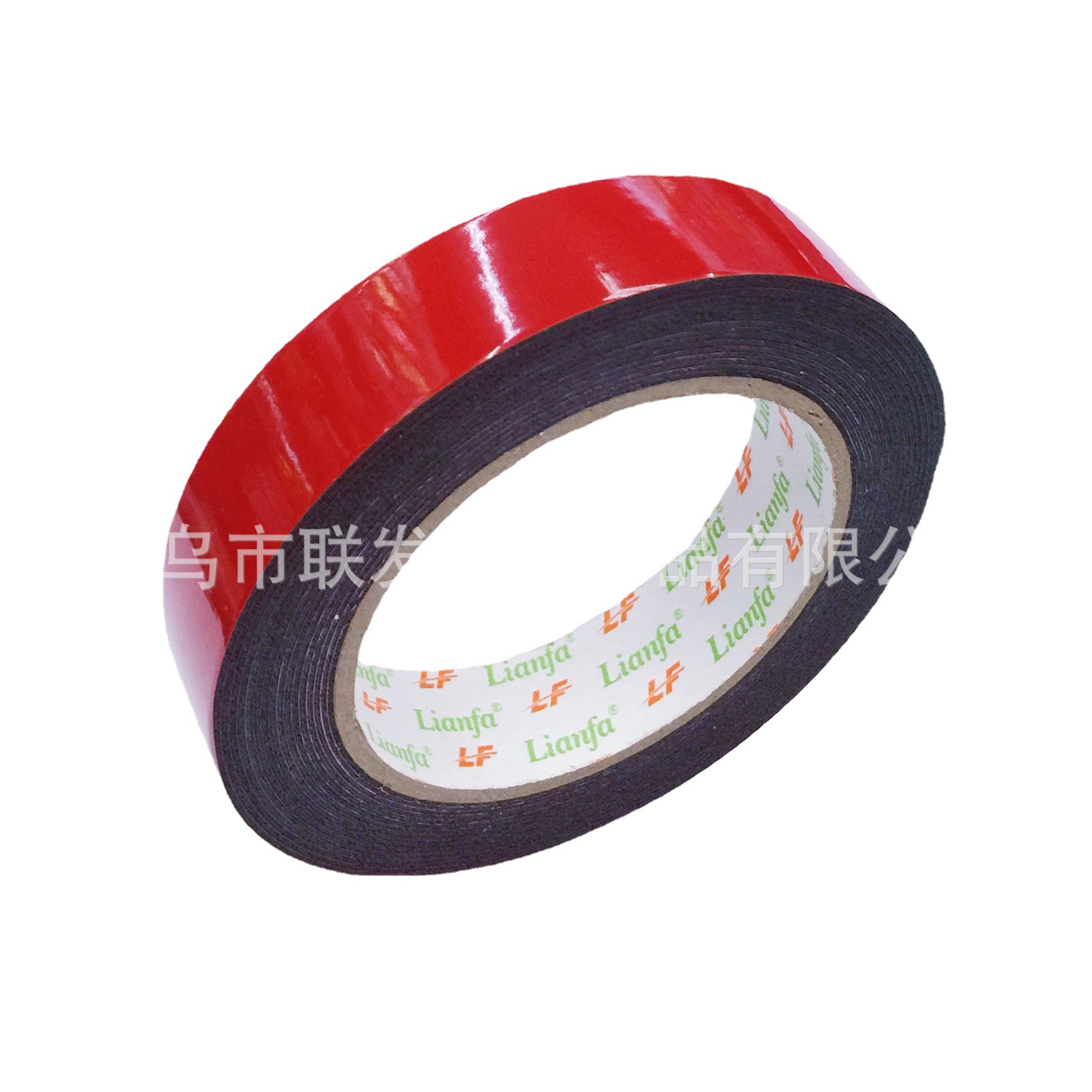 义乌联发PE泡棉双面海绵胶红膜黑胶汽车海绵封边双面胶