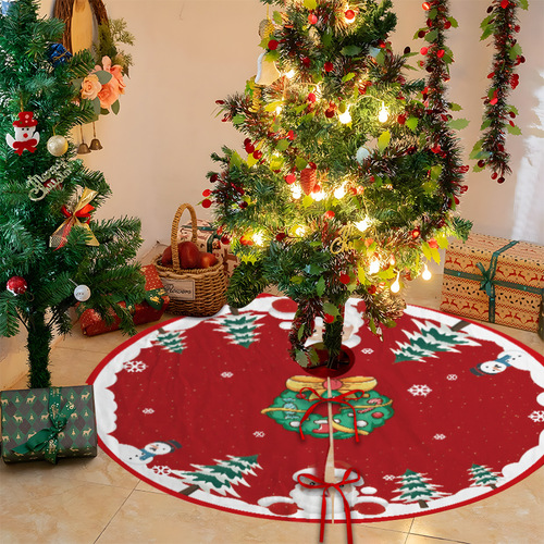 Cross-border new Christmas tree skirt holiday party scene decoration skirt bottom apron plush fabric tree skirt decoration
