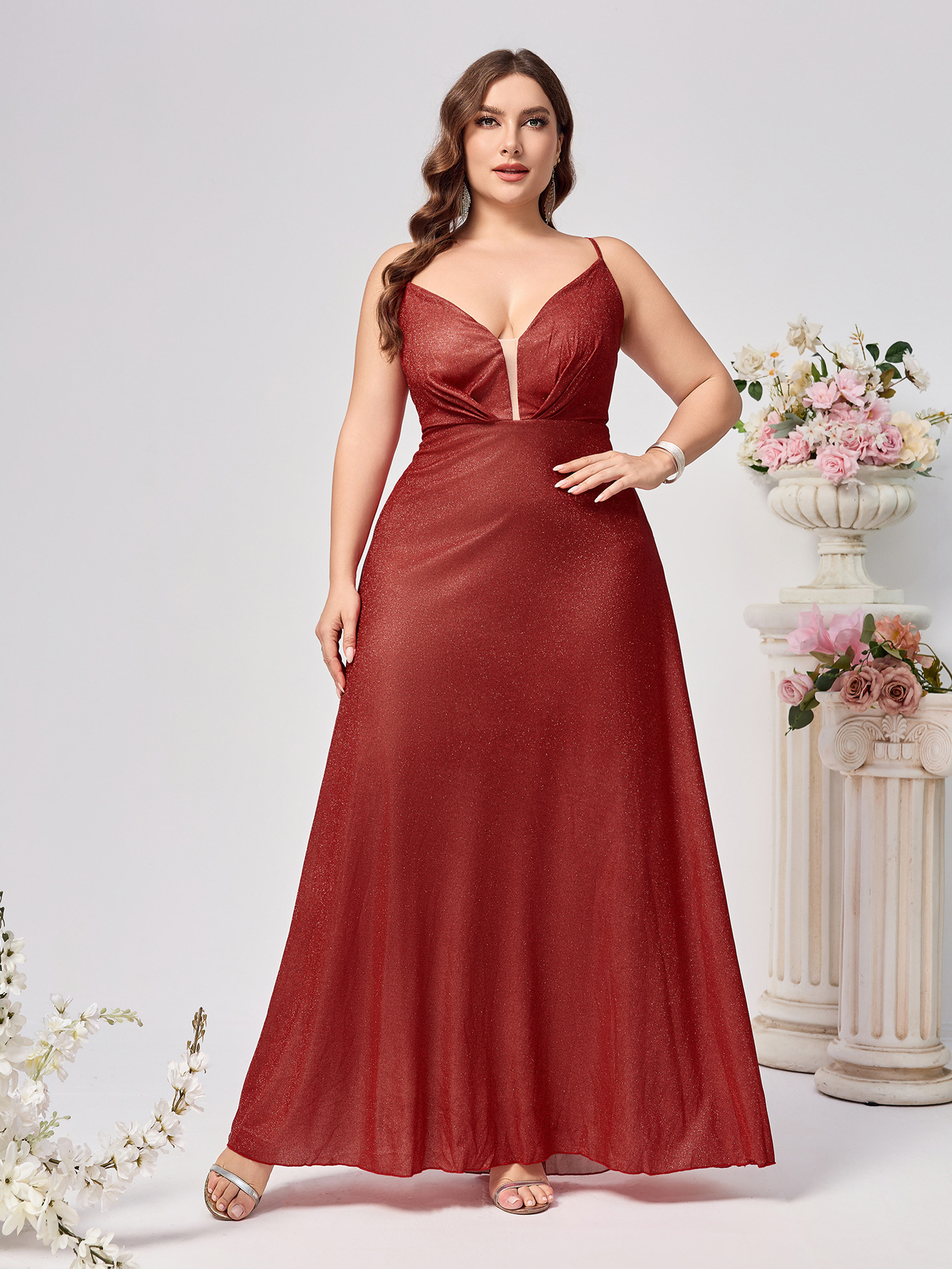 Vestido de talla grande Venta caliente Vestido sin tirantes Comercio exterior europeo y americano Vestido de noche con cordones sexy Amazon Elegant mono