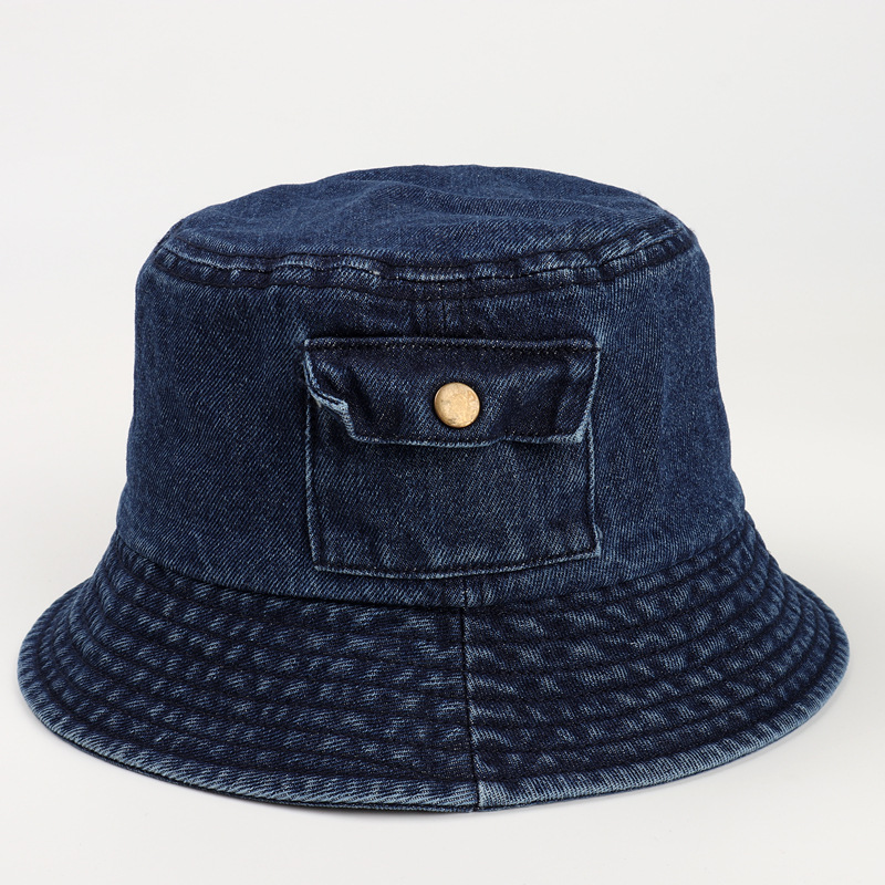 Unisex Retro Solid Color Wide Eaves Bucket Hat display picture 3