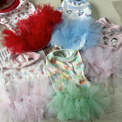 Mixed Fabric Fluffy Tulle Dress Home Wear Lace Pet Clothing Teddy Pomeranian Dog Cat Bichon Sling Dress Spring Summer Mixed Fabric Fluffy Tulle Dress Home Wear Lace Pet Clothing Teddy Pomeranian Dog Cat Bichon Sling Dress Spring Summer