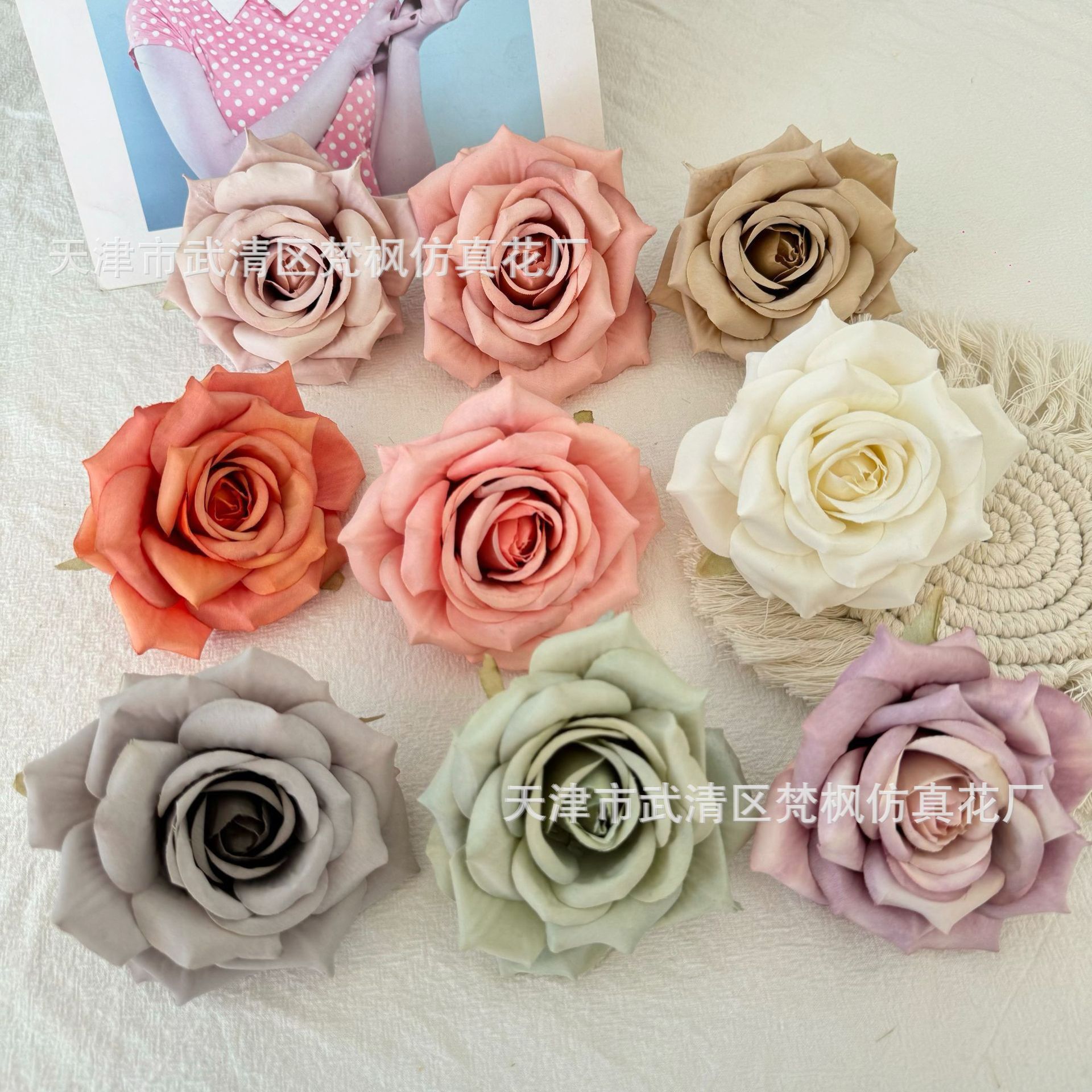 Simulation European Yafite Rose Fake Flower Head DIY Wedding Material Home Decoration Flower Factory Wholesale