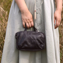 简约复古女包真皮小包包原创手工牛皮包手提包单肩包百搭款