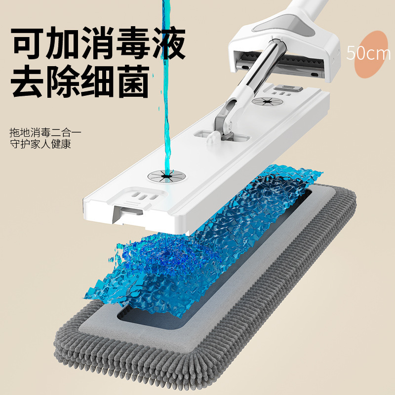 雪尼尔免手洗平板拖把加厚木地板魔术长毛墩布大号带桶拖布一拖净|undefined