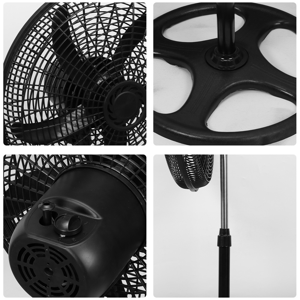 Fábrica directa de 18 pulgadas ventilador de suelo ventilador eléctrico de base cruzada negro Sudamérica venta caliente comercio exterior transfronterizo