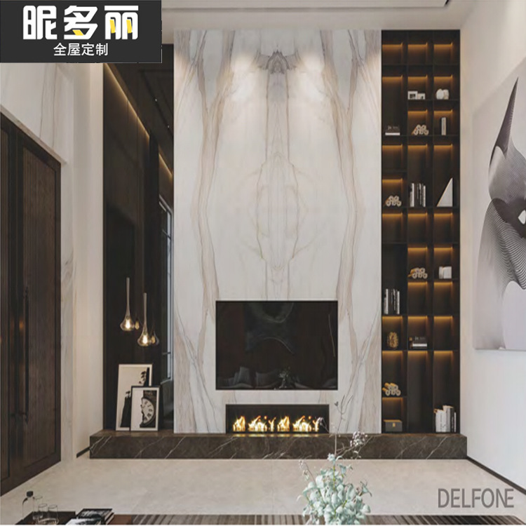 杭州工廠定制岩板電視背景牆裝飾簡約現代輕奢風岩板背景定制