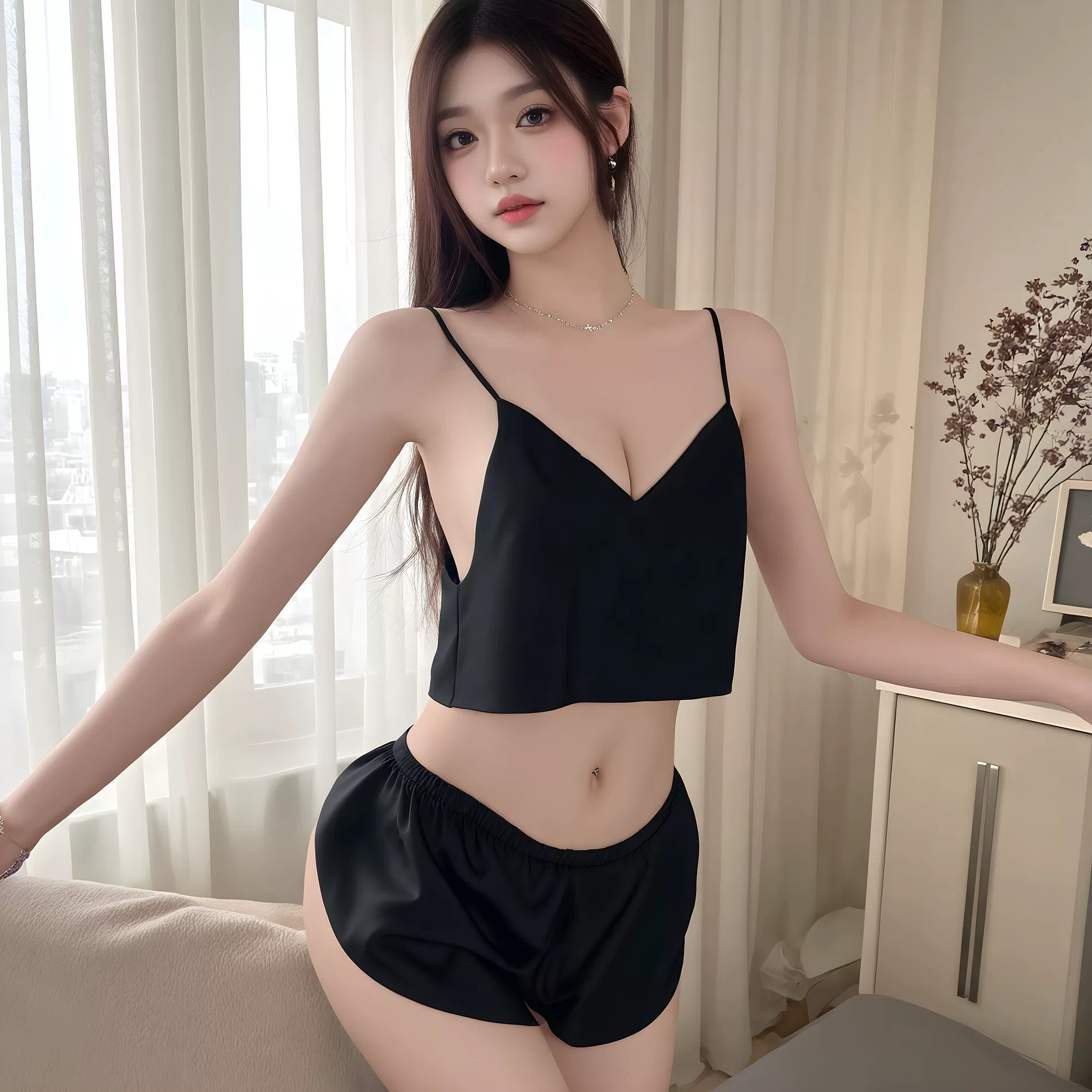 Пикантный Sexy тонкий пижама, юбка, белье, форма, комплект, городской стиль, плюс размер