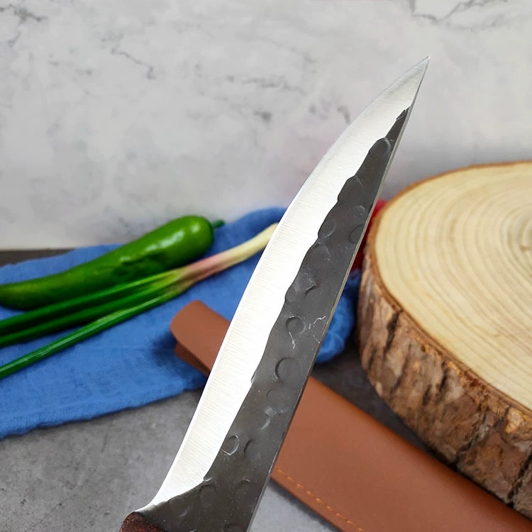 Кузнечная нержавеющая сталь цитрусовый нож очистка и нарезка мяса деревянная рукоять рыба нож убить свинью овцу корову говядина забой нож кухонный нож для нарезки