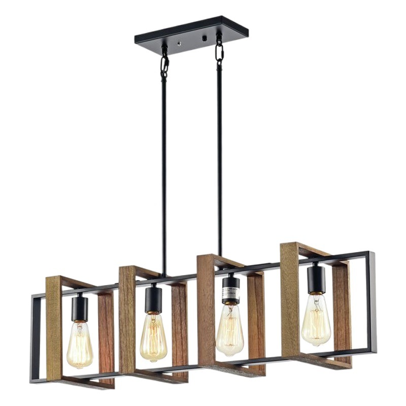 Amazon restaurante araña americana lámpara de mesa creativa estilo industrial retro isla lámpara de mesa lámpara de barra de hierro de madera maciza