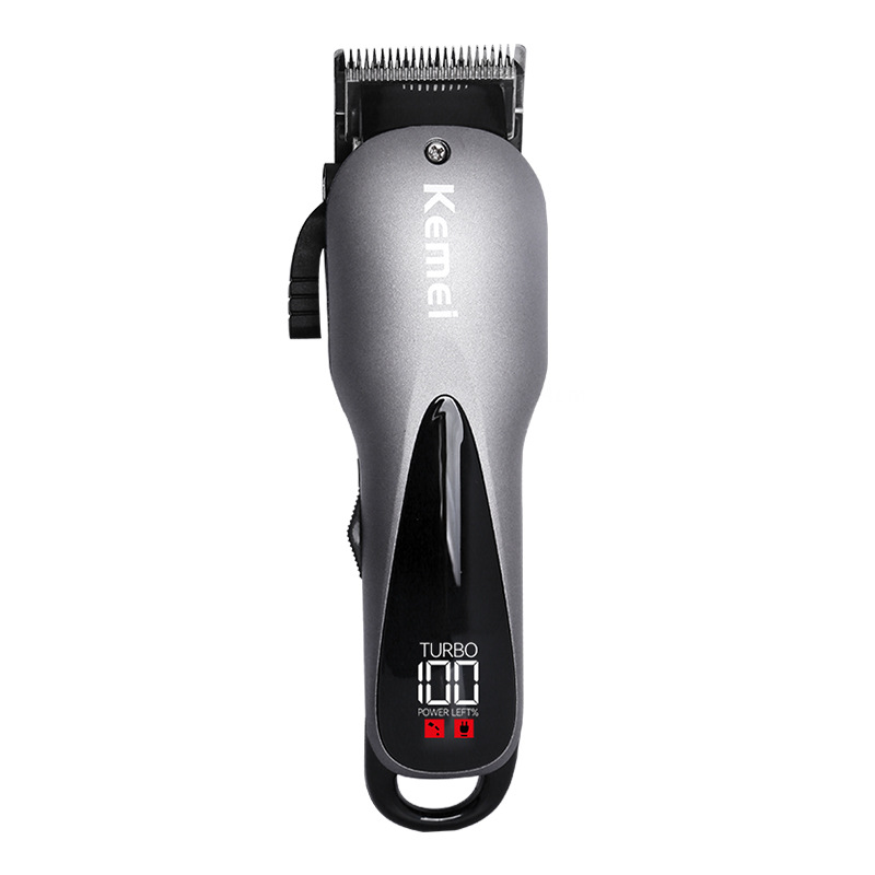 Cortadora de Pelo Eléctrica Kemei con Pantalla Digital KM-1929, Recortadora de Pelo Profesional de Carga Rápida para Venta al por Mayor Internacional
