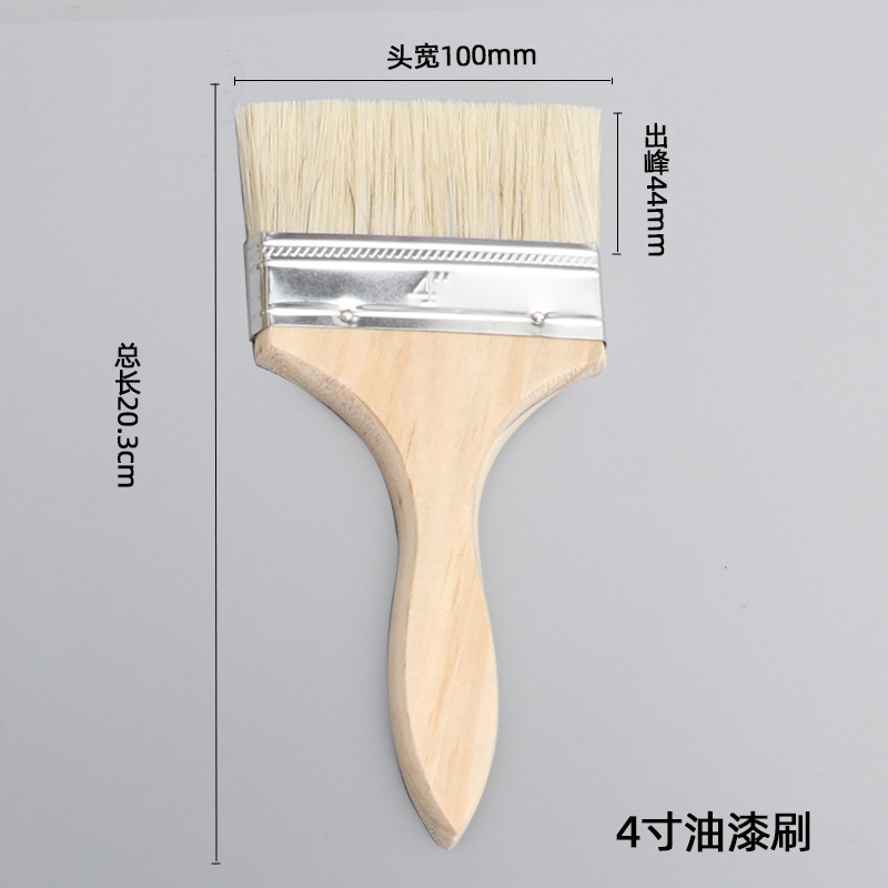 Cepillo de pintura directo de fábrica Mango de madera de álamo Tamaño suave sin pelusa Stock completo suficiente para cepillo