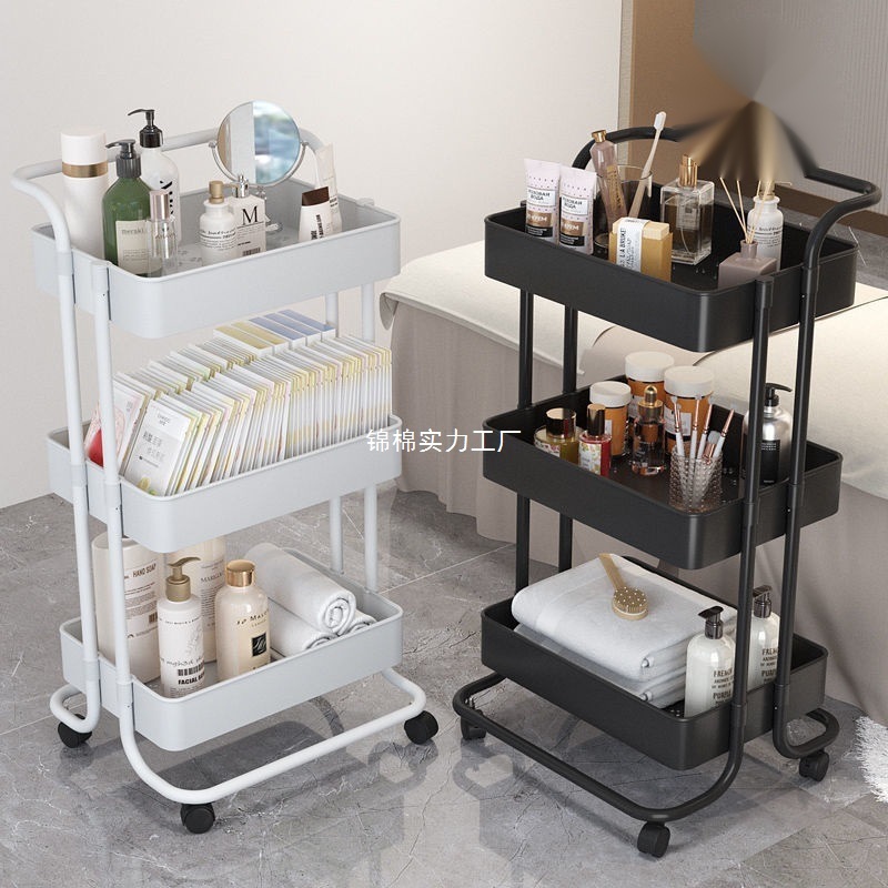 美睫推车美容车小推车理发店美容院仪器架子烫染美甲工具车收