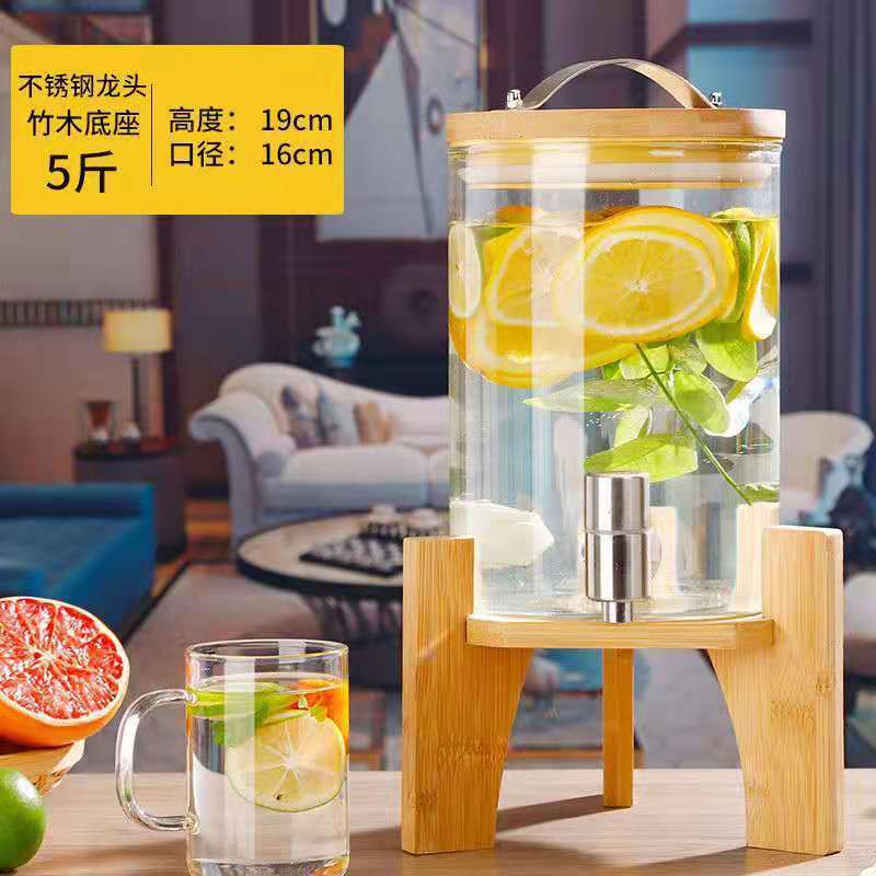 Hervidor frío de gran capacidad, hervidor de agua frío con grifo, hervidor de limón, jugo, bebida de cola, contenedor de barril, botella de vidrio de vino empapado