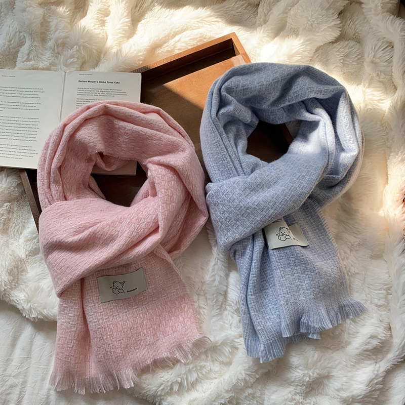 Bufandas de invierno femeninas de alta calidad 2025 nuevo estilo coreano de cachemira pequeña fragancia de moda bufandas cálidas
