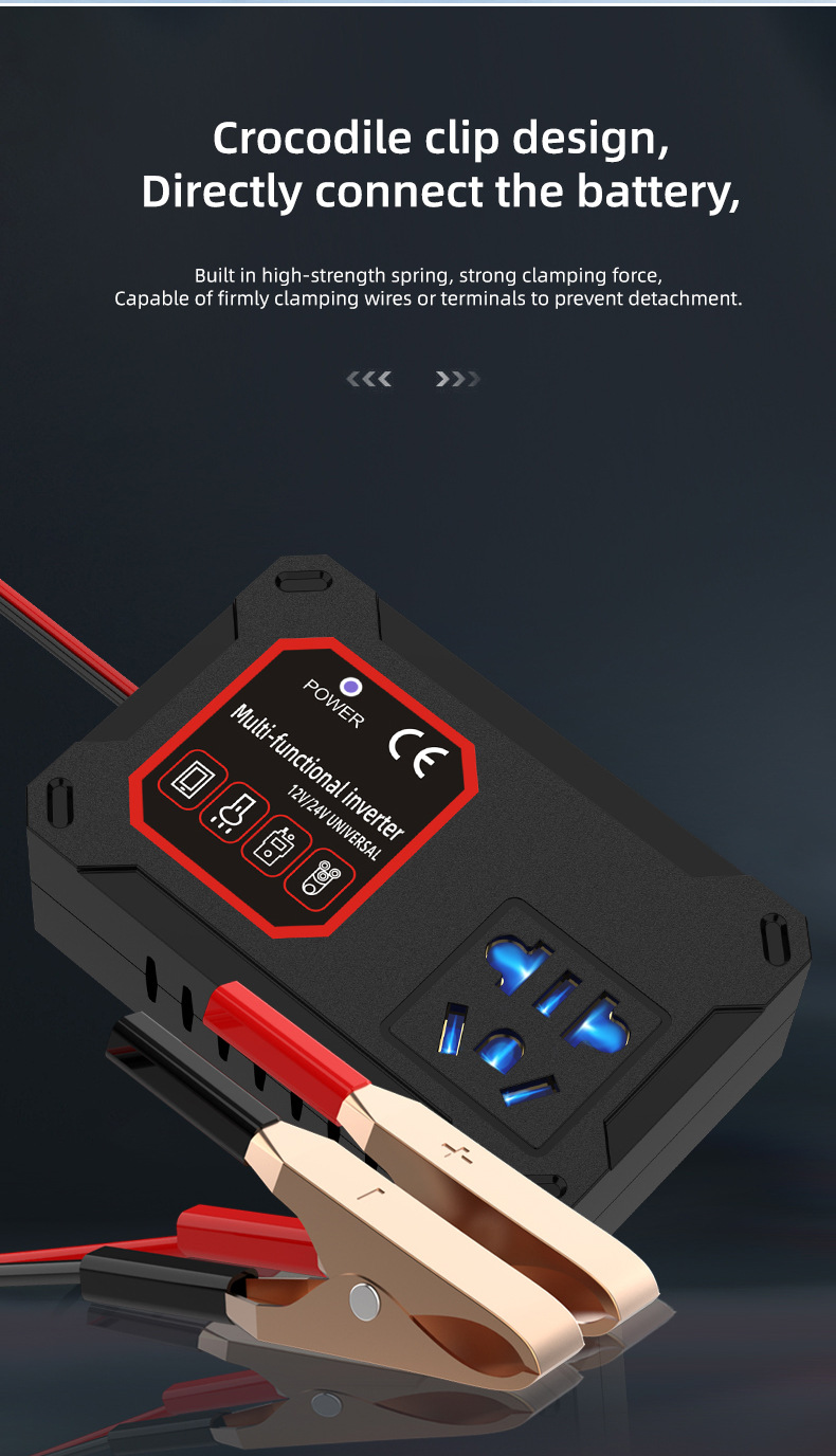 Car and Truck 12V/24V to 220V Multifunctional Car Inverter Converter Mobile Phone Socket Charger
