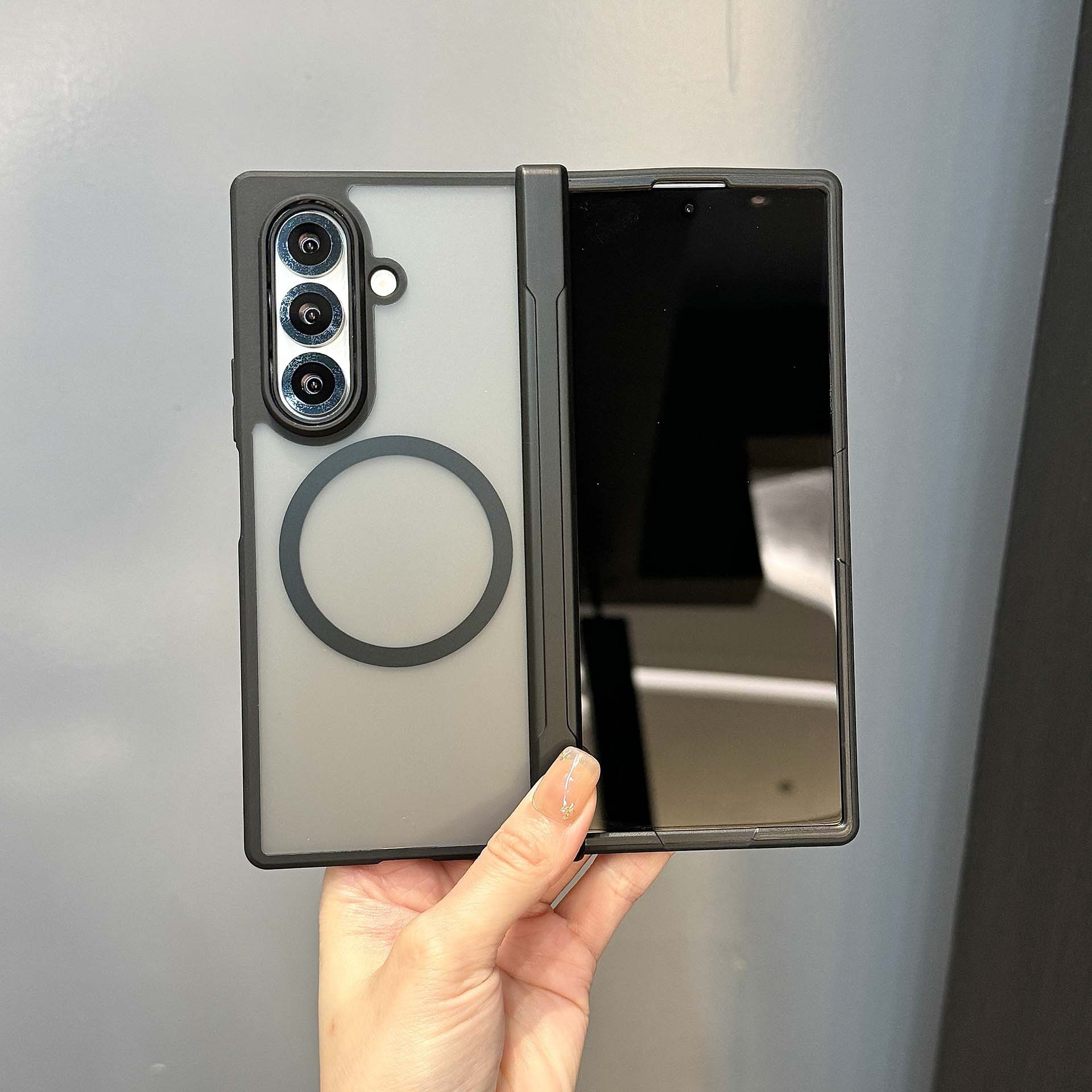 适用三星Zfold8磨砂保护套w23中轴保护fold5一体磁吸软边壳ZFOLD7 数码、电脑厂家批发实拍图