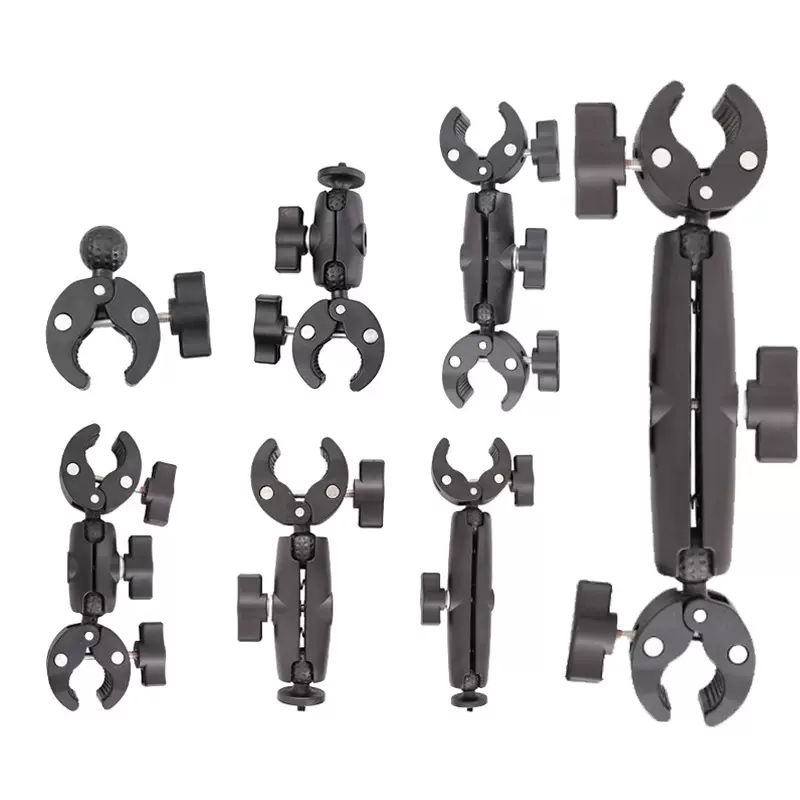 适用Gopro运动相机摩托车固定夹防抖户外双头大力夹骑行拍摄支架
