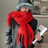 [Big Red] Circle yarn solid color scarf