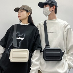 Trendy New Fashion Small Crossbody Bag for Men, Simple Ins Versatile Small Square Bag for Women, Vertical Hard Single Shoulder Crossbody Bag