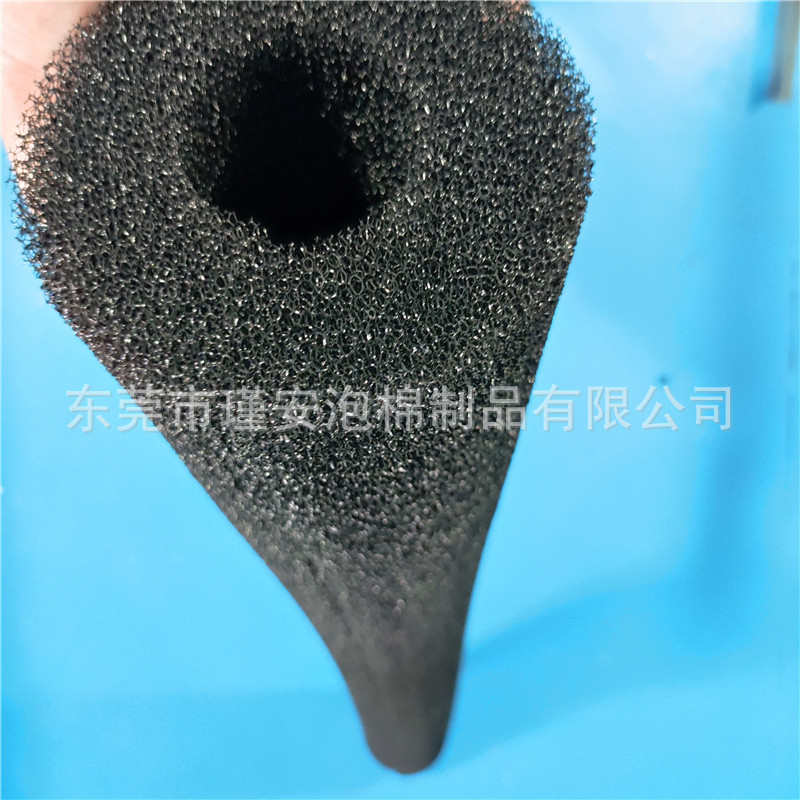 东莞供应 黑色过滤棉空心管 机械降噪防尘海绵管棒 可定