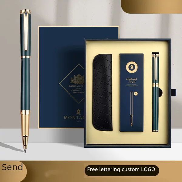 Montejiao Metal Gel Pen Signature Pen Business High-end Ball Pen Water Pen Engraving Gel Pen Gift Gift