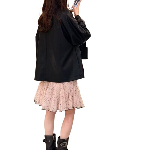 Mesh skirt 2026 spring and summer fashionable new style polka dot flocked A-line high-waist cute princess skirt trend