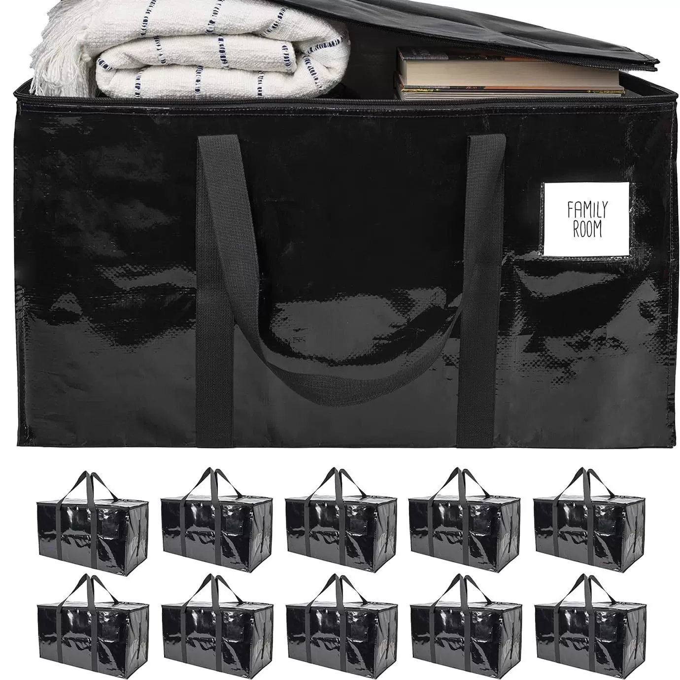 现货搬家袋子大容量储物编织袋可折叠手提行李家用棉被衣物收纳袋