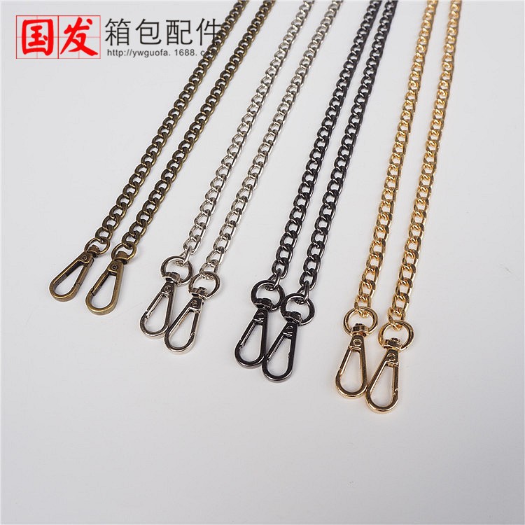 90CM cadena plana larga botón de cuatro colores opcional bronce plata pistola negro oro ligero cadena DIY