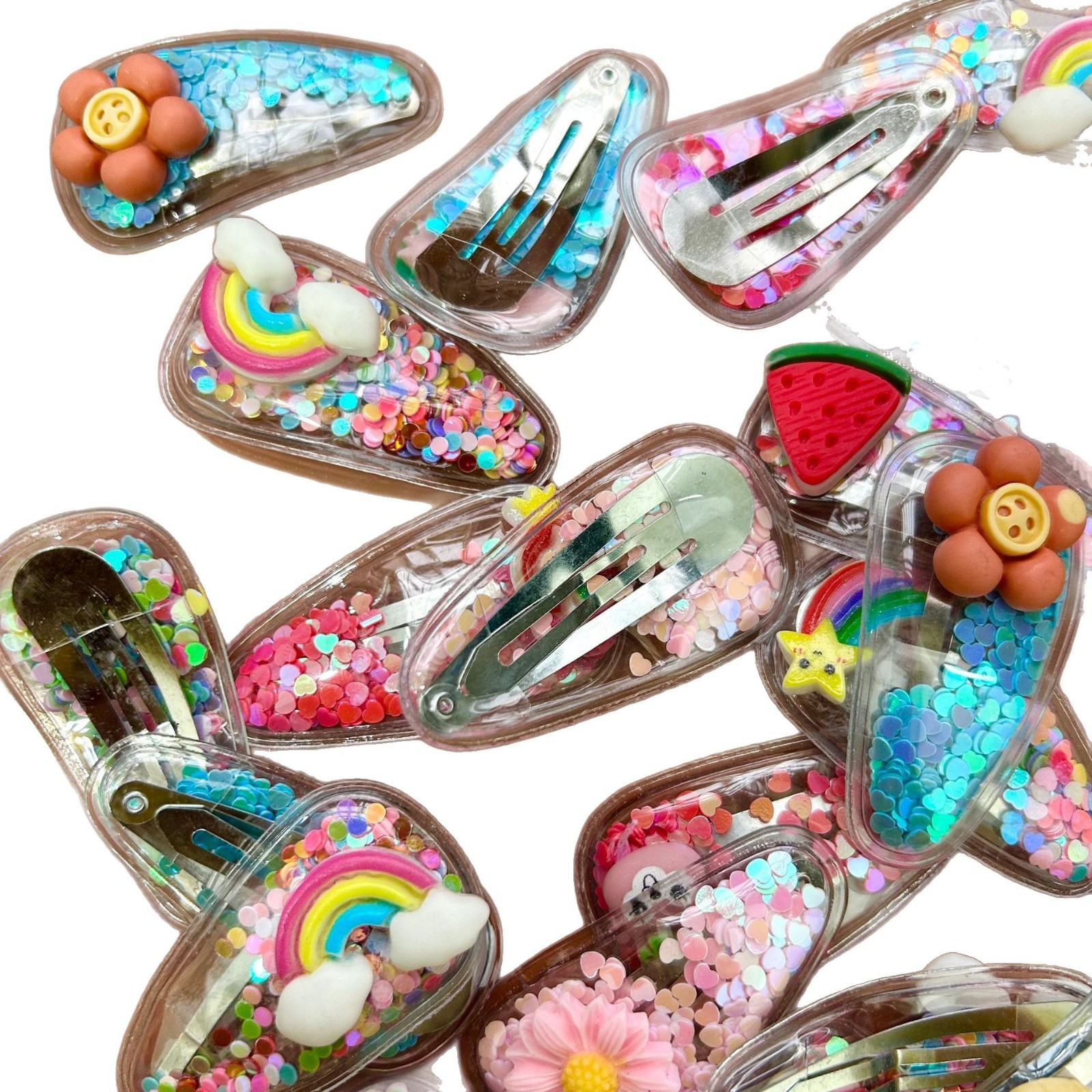 Juegos de cabello en vivo de dibujos animados lindos clips de sofá colocados en puestos de mercado nocturno fuente de joyas para niños al por mayor