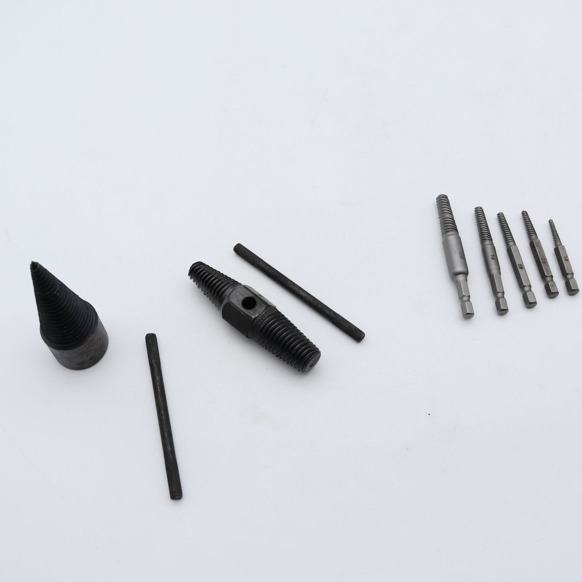 双头螺丝取出器三角阀水管螺纹反丝手工具套装家装断丝取出器批发