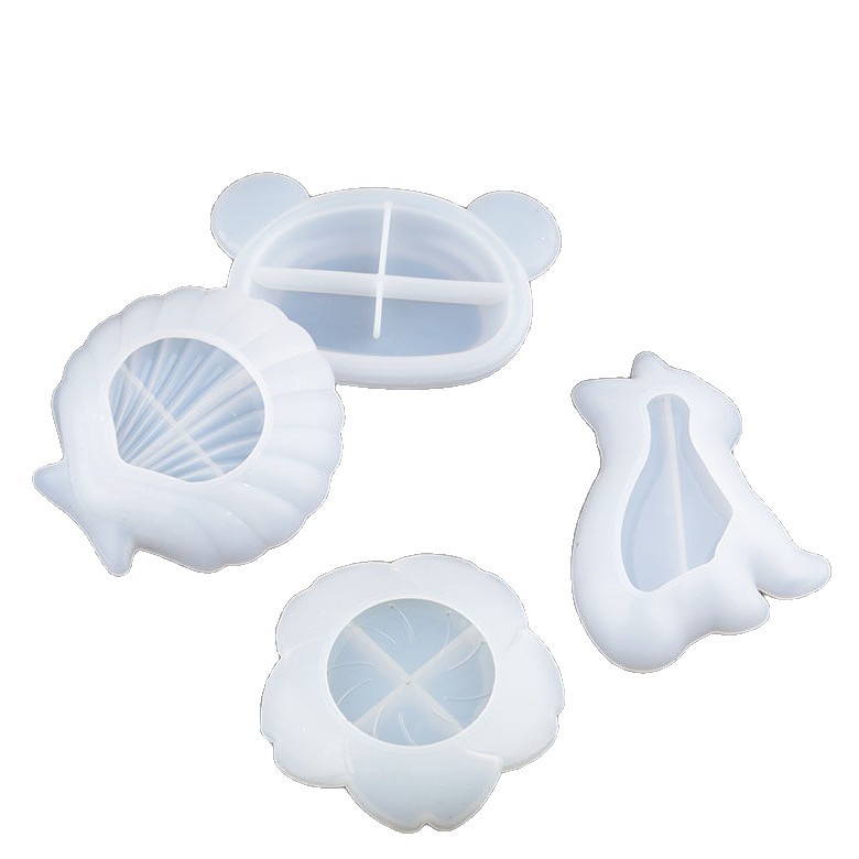 DIY materiales hechos a mano conchas de oso cubas flores bulldog caja de jabón plato pequeño caja de bandeja molde de silicona
