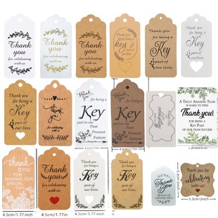Cross-Border Kraft Paper Color Thank You Label DIY Hanging Card Hanging Decoration Tag Holiday Blessing Gift Greeting Card