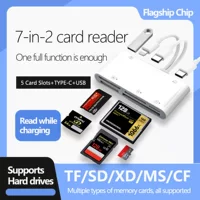 7-в-2 мультифункциональный кардридер XD-карта MS-карта TF SD CF жесткий диск USB-накопитель, подходит для Apple Type-C мобильных телефонов