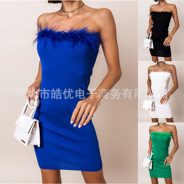 Amazon Independent Station Hot Cross-border Spring and Summer Sexy Backless Sleeveless Strapless dress Women