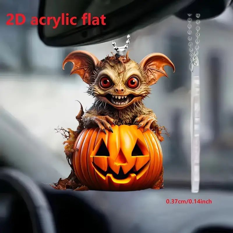 Halloween horror orejas largas colgante acrílico transfronterizo nuevo plano interior espejo retrovisor decoración de fiestas colgante
