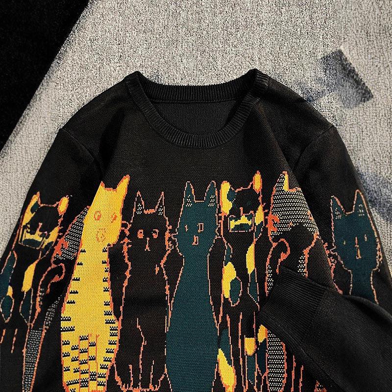 Slim-Fit Crewneck Sweater For Men – Trendy Knit Pullover With Jacquard Detail (S-2XL, Lightweight Polyester For Streetwear Styling)_voghion.com