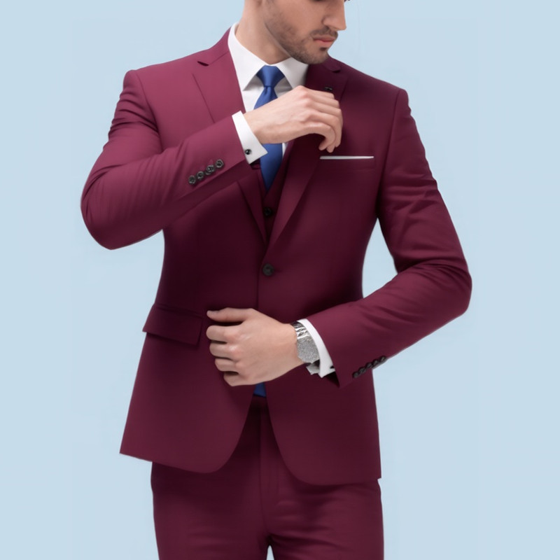Abito da uomo slim fit tre pezzi per matrimonio e banchetto_voghion.com