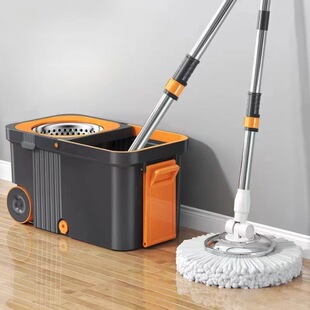 Enlarged and Thickeneded Household Rotating Mop, Household Automatic Mop Bucket, Lazy Hand-Free Washable, One-Mop Clean and Mop the Floor