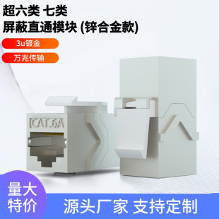 Direct Supply of Category 5E, Category 6, Category 6A, Category 7, Rj45-Free Gold-Plated Zinc Alloy Straight-Through Shielded Network Module