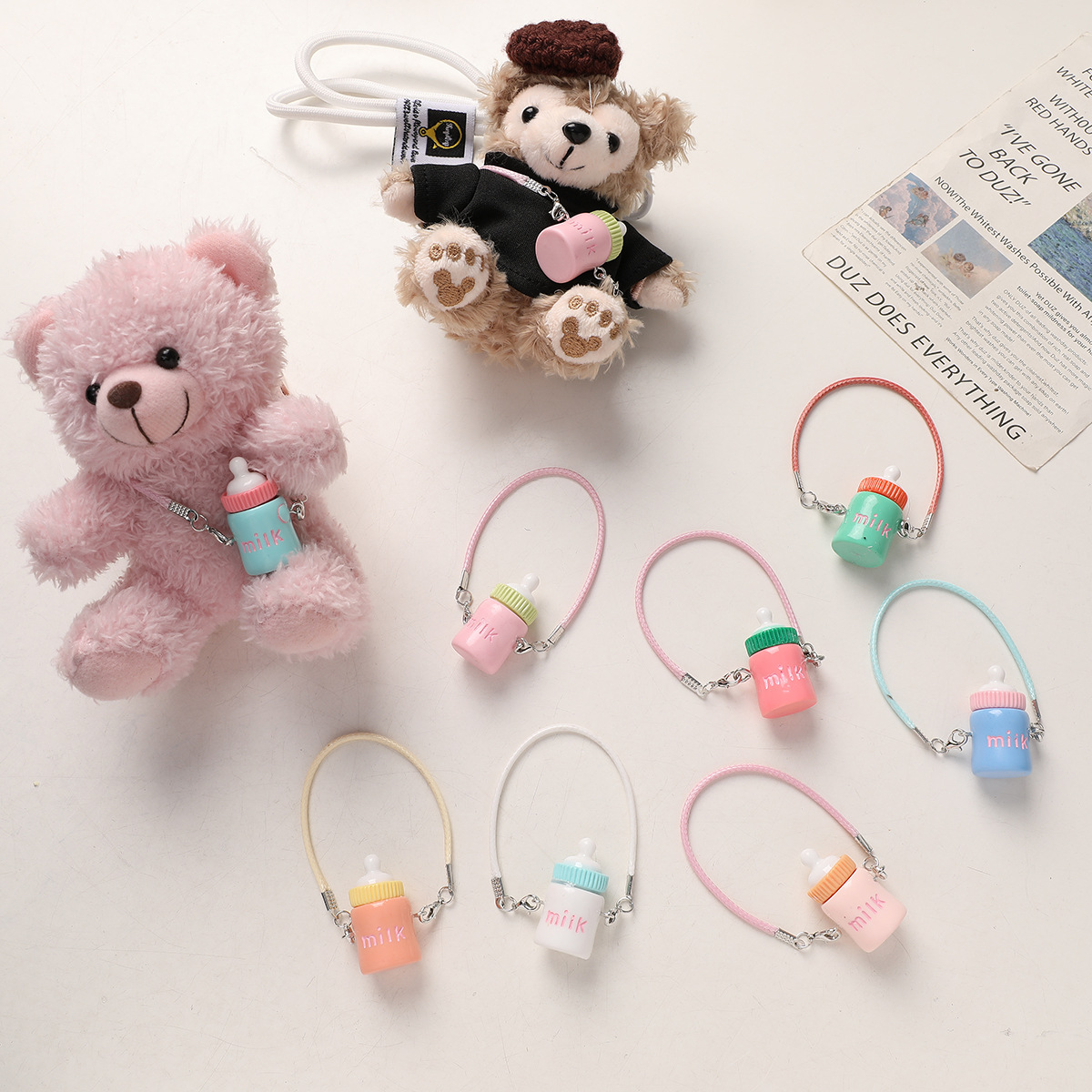 迷你水壶保温杯可爱小奶瓶挂件DIY手工玩偶公仔小挎包饰品配饰