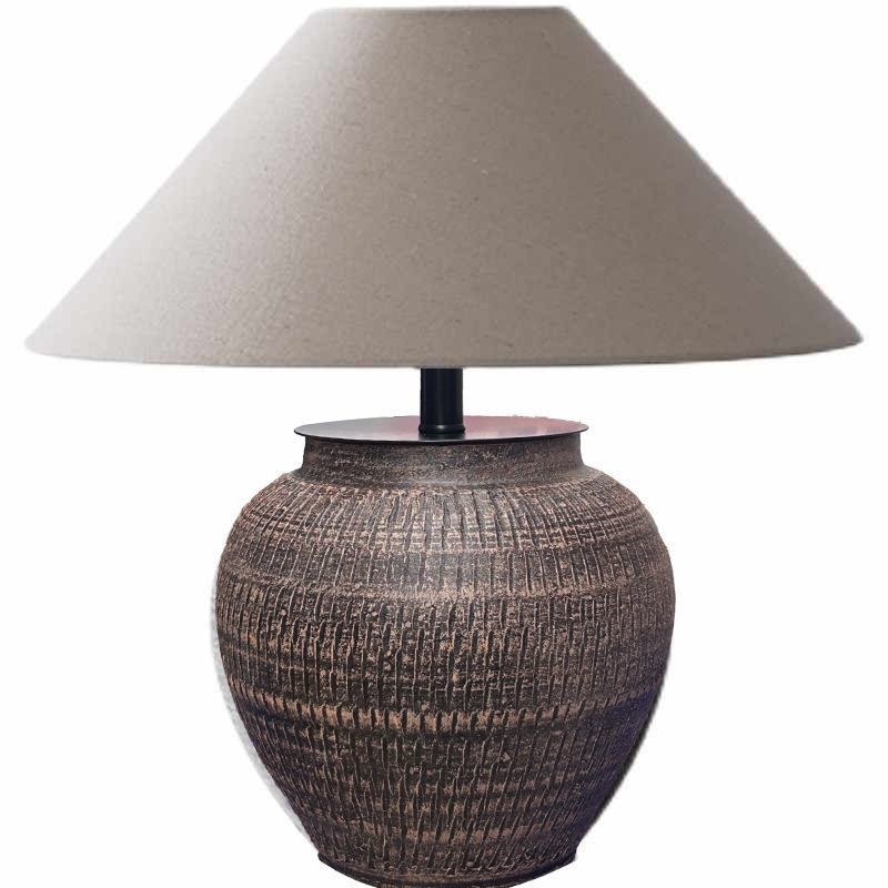 HEIKESZ Wabi Sabi Table Lamp Vintage Ceramic Bedside Lamp Creative Art Decor for Tea Room Living Room Study Bedroom